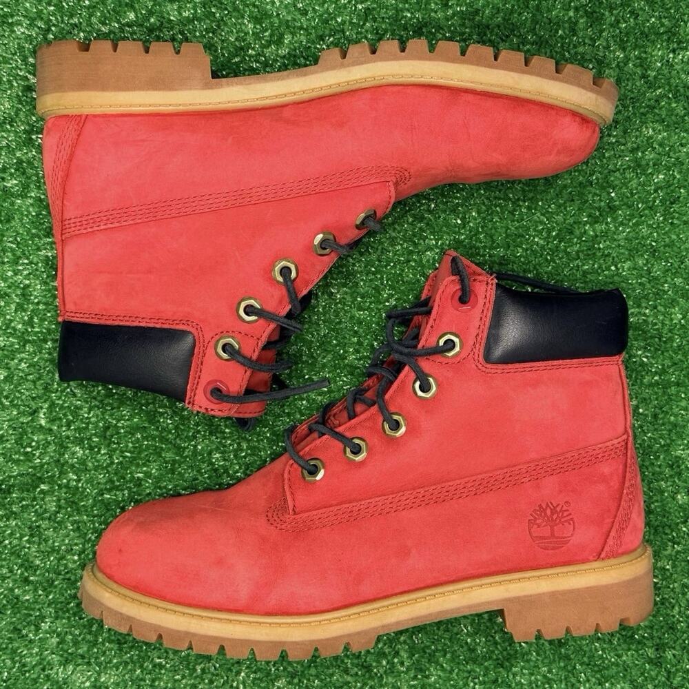🔥 Timberland 6-Inch Premium Red Boots Men’s 7 – Iconic Waterproof Classic 🔥